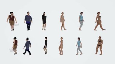 Bir grup iş adamının 3 boyutlu resmi