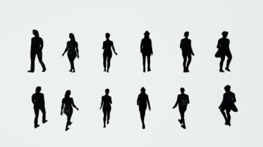 Bir grup insan silueti, vektör