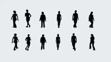 İnsan simgelerinin vektör çizimi