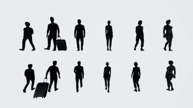 küme iş silhouettes