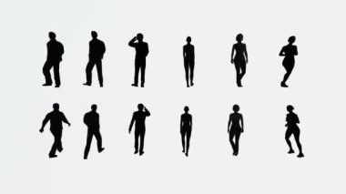 İnsanların siluetleri, iş adamları. vektör kümesi.