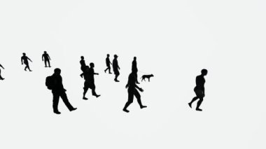 Yürüyen siluetlerin 3 boyutlu çizimi