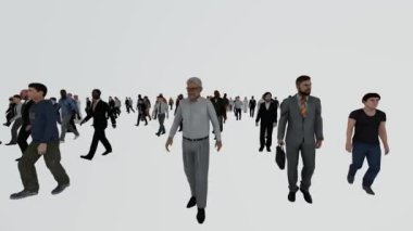 Bir grup insanın önünde iş adamları.