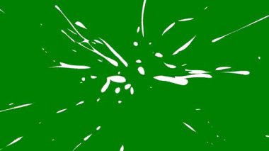 Yeşil ekranda dinamik olarak parlayan parlak beyaz ve altın parçacıklar bilim kurgu tanıtımları veya sinematik efektler için harikadır..