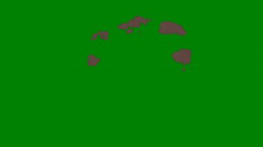 Yeşil ekran üzerinde altın ve mor renkli canlı bir enerji patlaması, dinamik tanıtım ve efektler için mükemmel..