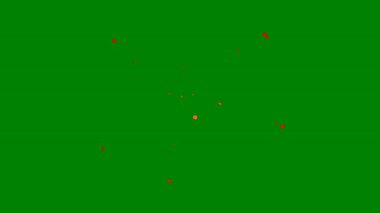 Yeşil ekranda keskin ve canlı parçacık çizgileri olan renkli havai fişek benzeri efektler, kutlama animasyonları için birebir..