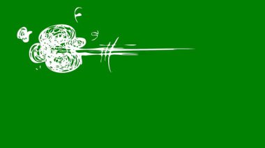 Yeşil ekranda dinamik olarak parlayan parlak ışık çizgisi, fütüristik hareket grafikleri, bilim kurgu tanıtımları veya sinematik animasyonlar için idealdir..