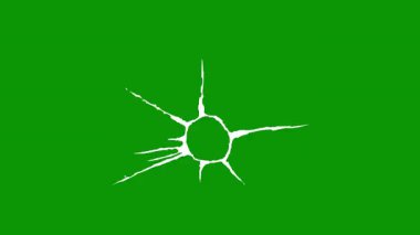 Yeşil arka planda keskin kenarları olan, yaratıcı projeler için güç ve hareketi temsil eden soyut bir yıldız patlaması figürü..