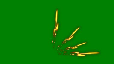 Yeşil ekranda parlayan bir sıvı yay etkisi, kusursuz geçişler ve video kompozisyonlarında zarif hareketler için idealdir.