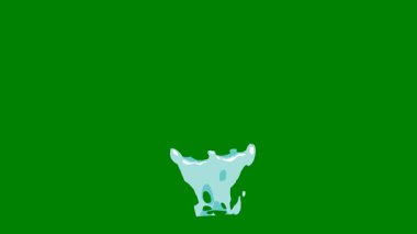 Yeşil ekranda parlayan sıvı bir yay, dinamik hareket ve video bileşimlerindeki pürüzsüz geçişler için mükemmel..