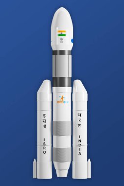 PUNE, INDIA, 15TH JULY 2023 Chandrayaan 3 on moon with blue background. some elements of this image furnished-by NASA and ISRO. illustrative concept image. (8) clipart