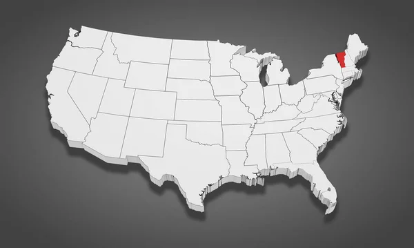 Vermont State Destacado Mapa Los Estados Unidos América Ilustración — Foto de Stock