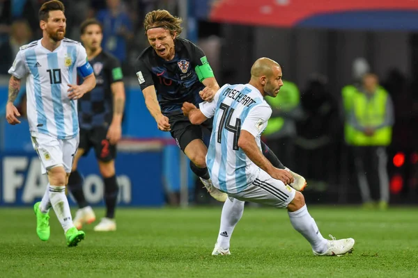 Nizhniy Novgorod Russia June Javier Mascherano Argentina Luka Modric Croatia — Stock Fotó