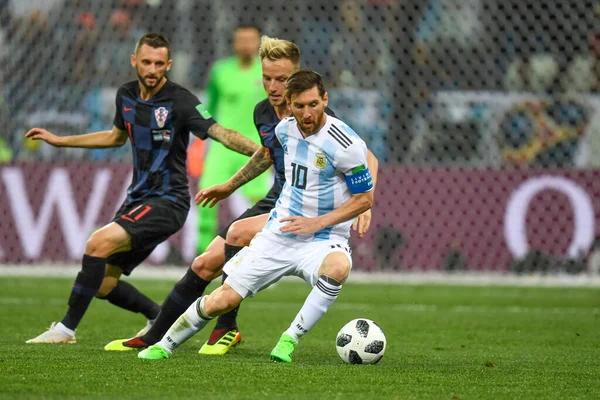 Nizhniy Novgorod Russia June Lionel Messi Argentina Controls Balld 2018 — 스톡 사진