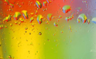 Renkli arka planda su olan çok renkli güzel bir hayat. 