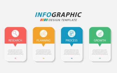 Zaman Çizelgesi Yaratıcısı bilgi şablonu. 4 adım zaman çizgisi yolculuğu, takvim düz bilgi grafikleri tasarım şablonu. Sunum grafiği 4 seçenekli iş konsepti, vektör illüstrasyonu.