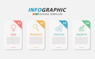 Zaman Çizelgesi Yaratıcısı bilgi şablonu. 4 adım zaman çizgisi yolculuğu, takvim düz bilgi grafikleri tasarım şablonu. Sunum grafiği 4 seçenekli iş konsepti, vektör illüstrasyonu.