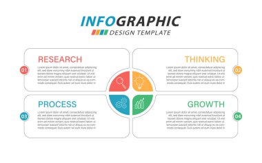 Zaman Çizelgesi Yaratıcısı bilgi şablonu. 4 adım zaman çizgisi yolculuğu, takvim düz bilgi grafikleri tasarım şablonu. Sunum grafiği 4 seçenekli iş konsepti, vektör illüstrasyonu.