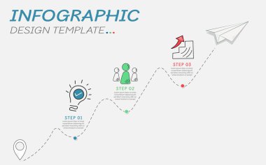 Infographic doodle tasarım şablonu. El çizimi zaman çizelgesi konsepti ve 4 seçenek veya adım şablonu. Düzen, diyagram, yıllık, başla, rapor, sunum. Vektör illüstrasyonu.