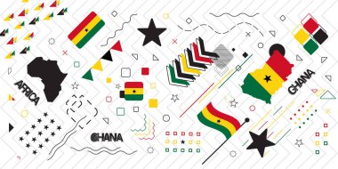 Ghana background memphis geometry style, to commemorate the big day in the country of ghana