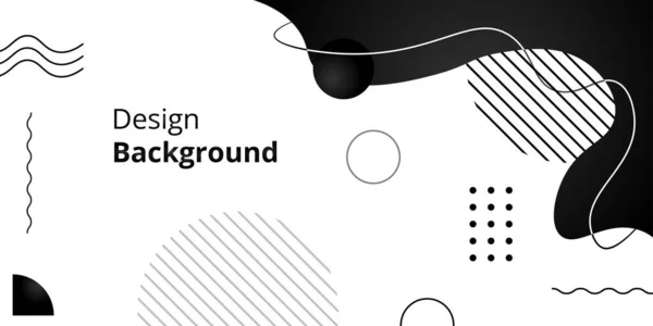 Şablon memphis basit arka plan, akışkan ve siyah gradyan renk modern tasarım