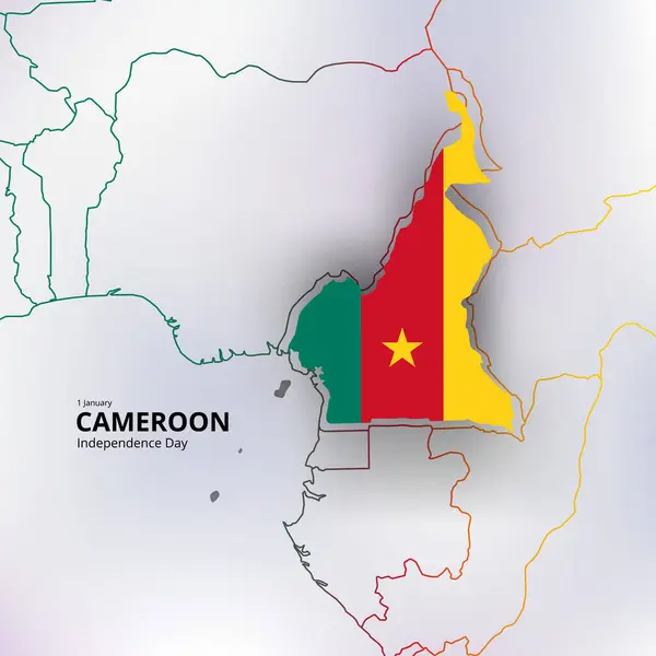 Kamerun, harita ve bayrağın bağımsızlık günü kutlu olsun.