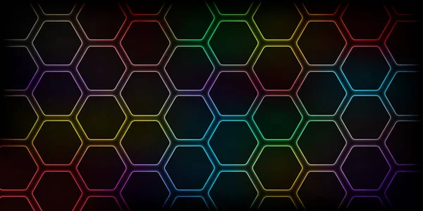 Modern şekiller ve düzenli kalıplar içeren altıgen desenli vektör arka plan tasarımı. Altıgen desen, çekici ve soyut bir görünüm oluşturuyor. Seçilen renkler tasarımı zarif yapar