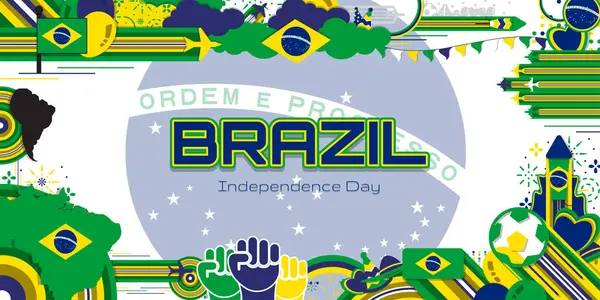 Brezilya 'nın Bağımsızlık Günü, illüstrasyon arka plan tasarımı, Banner, sosyal medya şablonu