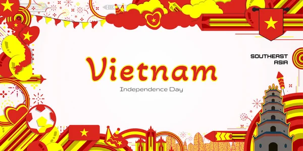 Feliz Dia Independência Vietnã Ilustração Design Fundo Banner Modelo Mídia Vetores De Bancos De Imagens