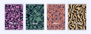 Soyut Arkaplan Flyer Posta Albüm Şablonu Paketi. Basit fırça yapışkanı kaplaması