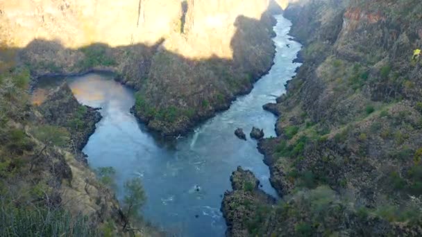 Cinematic Time Lapse Top Uitzicht Wilde Zambezi Rivier Net Onder — Stockvideo