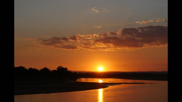 Cinematic Time Lapse Sunrise Zambia Luangwa River High Quality Footage — Stockvideo