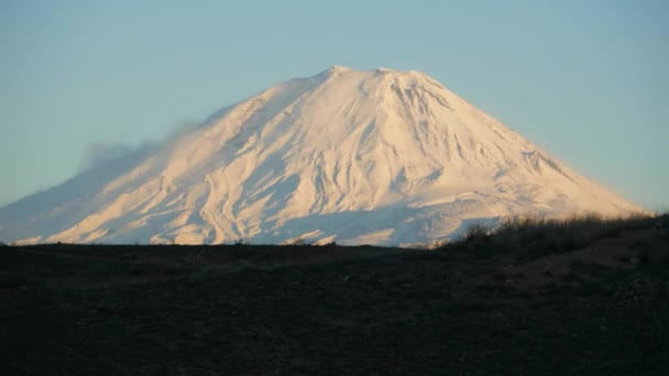 Lever Soleil Cinématographique Sur Mont Ararat Images Haute Qualité — Video