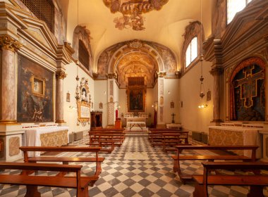 İtalya, Toskana, Floransa, Castello bölgesinde La Quiete 'nin Medici villası. Kilisenin içinde..