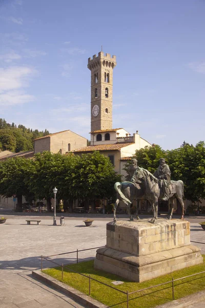 Italia Toscana Florencia Pueblo Fiesole Plaza Principal —  Fotos de Stock