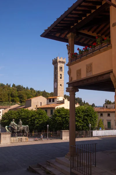 Talya Toskana Floransa Fiesole Köyü Şehir Katedral — Stok fotoğraf