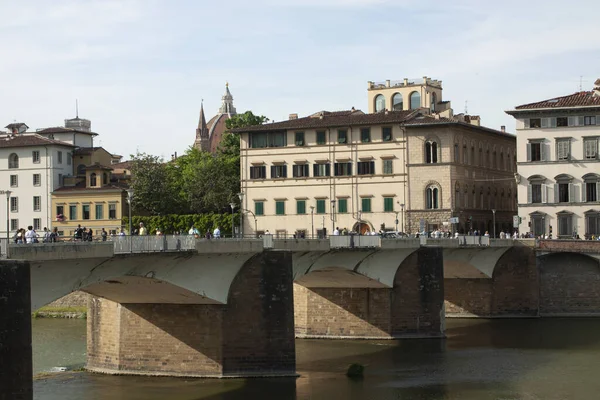 Włochy Toskania Florencja Most Rzeka Arno — Zdjęcie stockowe