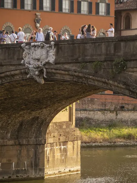 Włochy Toskania Florencja Most Rzeka Arno — Zdjęcie stockowe