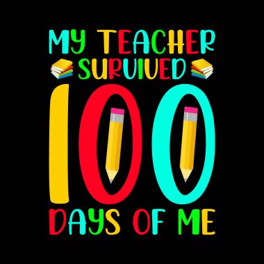 100 Days Of School T-shirt Design Template