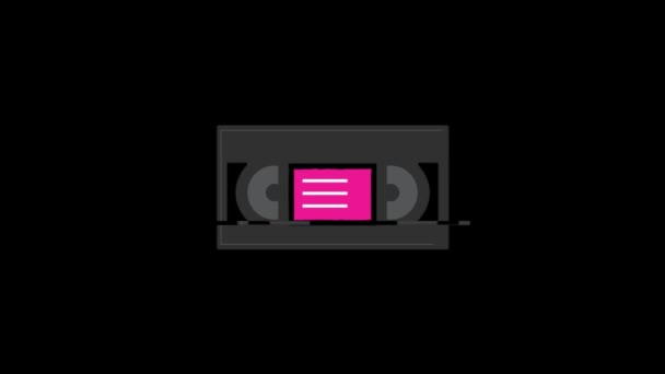 90S Vhs Animation Reverse Sign Arrow Sign Vhs Noise Texture — Video Stock