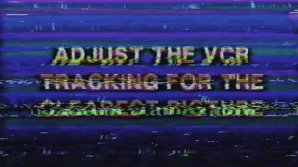 90S Vhs Animation Reverse Sign Arrow Sign Vhs Noise Texture — Stockvideo