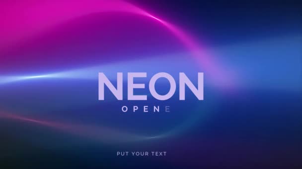 Neon Effect Opening Animation Black Background — Vídeo de stock
