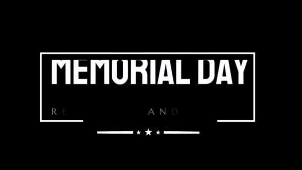 Memorial Day Proclamation Honor Animation — Stok Video