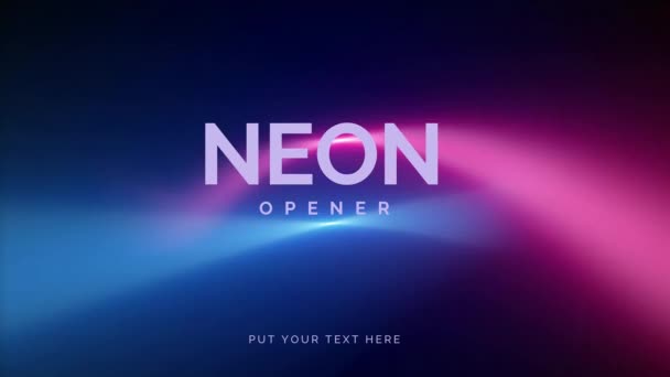 Neon Effect Opening Animation Black Background — Video Stock