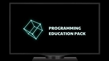 Eğitimsel animasyon programlama döngüsü 4K kaynak kodlama kaydırması. Program kodu hackleme işlemi. Pixel arızalı hacker görüntüsü. projeler, kodlama, geliştirme, eğitim, hackleme