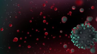 panojen virüslerinin animasyonu, kuş gribi, HIV, ebola, dang, korona virüsü veya COVID 19, ve diğer virüsler, insanlar için tehlikeli virüsler