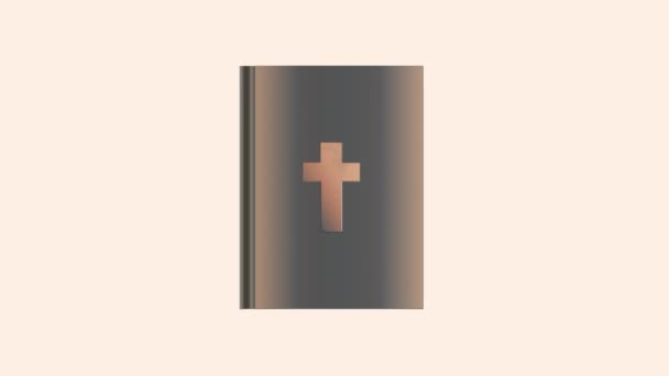 Kristna Religiösa Öppning Animation Med Ett Kors Bakgrunden — Stockvideo