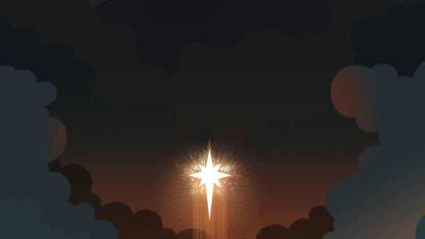 Христианская Открывающая Анимация Крестом Заднем Плане — стоковое видео