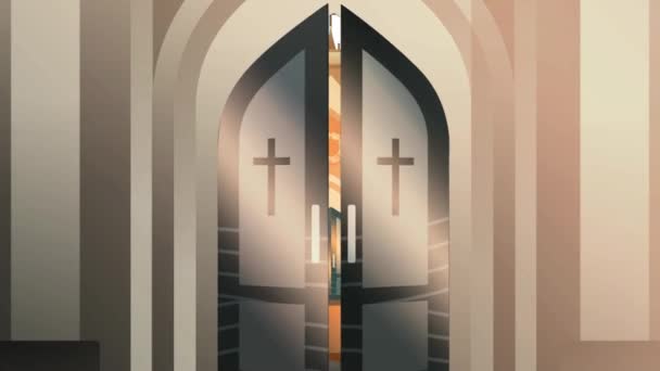 以十字架为背景的基督教开幕动画 — 图库视频影像