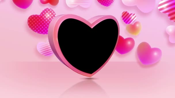 Alla Hjärtans Dag Och Kärlek Animation Glitter Och Glitter Hjärta — Stockvideo